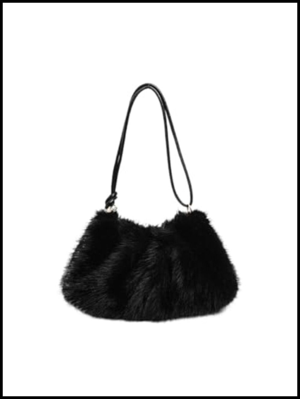 Faux Fox Fur Hobo Bag Plush Shoulder Purse Handbag Women Fuzzy Furry Bag